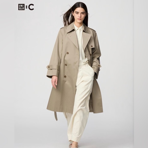 Classic Tan Double-Breasted Trench Coat